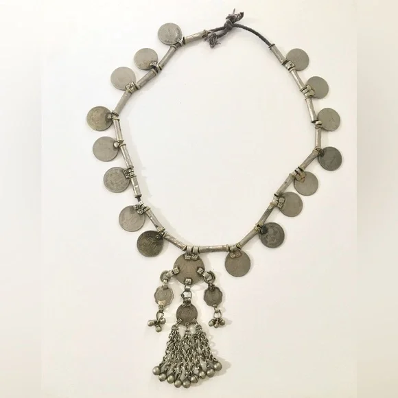 Vintage Banjara Coin Squash Blossom Necklace - Picture 1 of 2